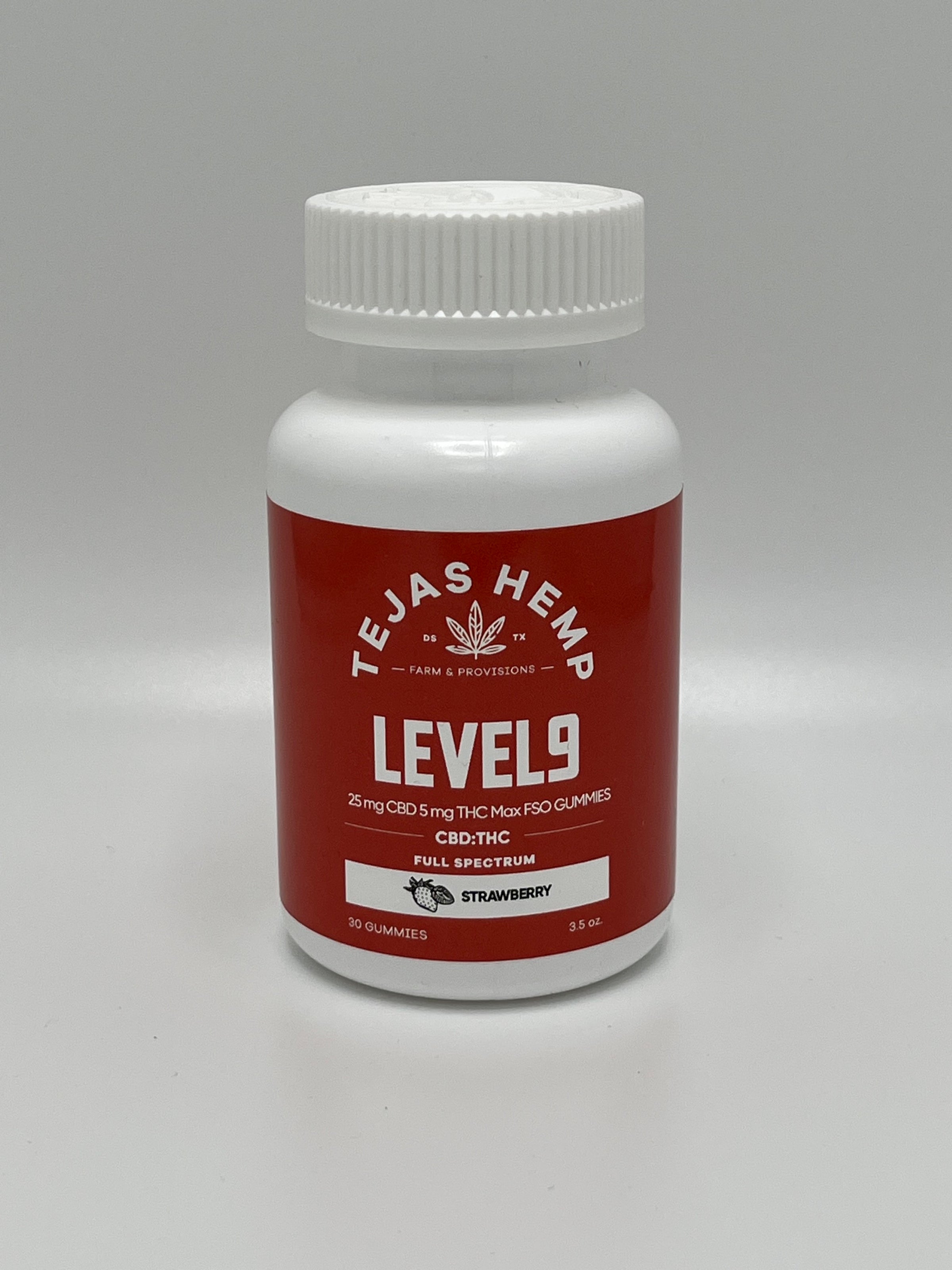 LEVEL9 - 25mg/5mg - Strawberry gummy | TEJAS HEMP